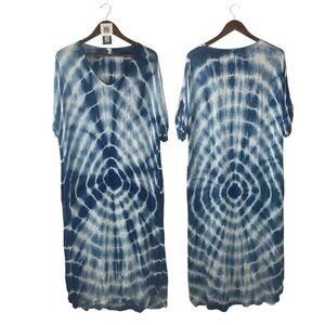 Elan Navy Tie-Dye Midi Dress //OS